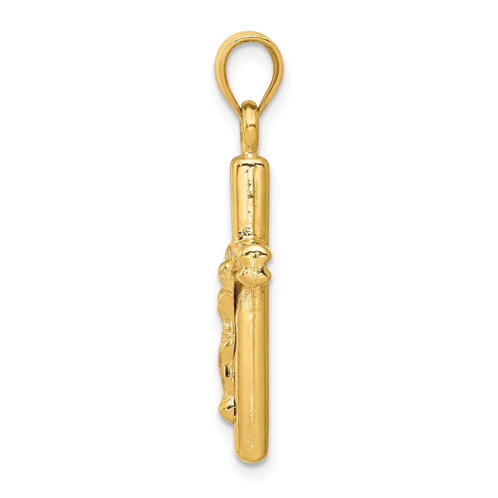 14k Hollow Crucifix Pendant (D3228)