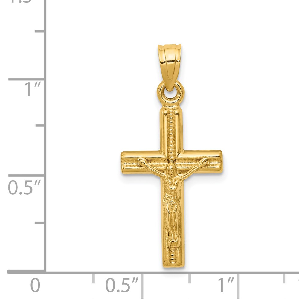 14k Hollow Crucifix Pendant (D3228)