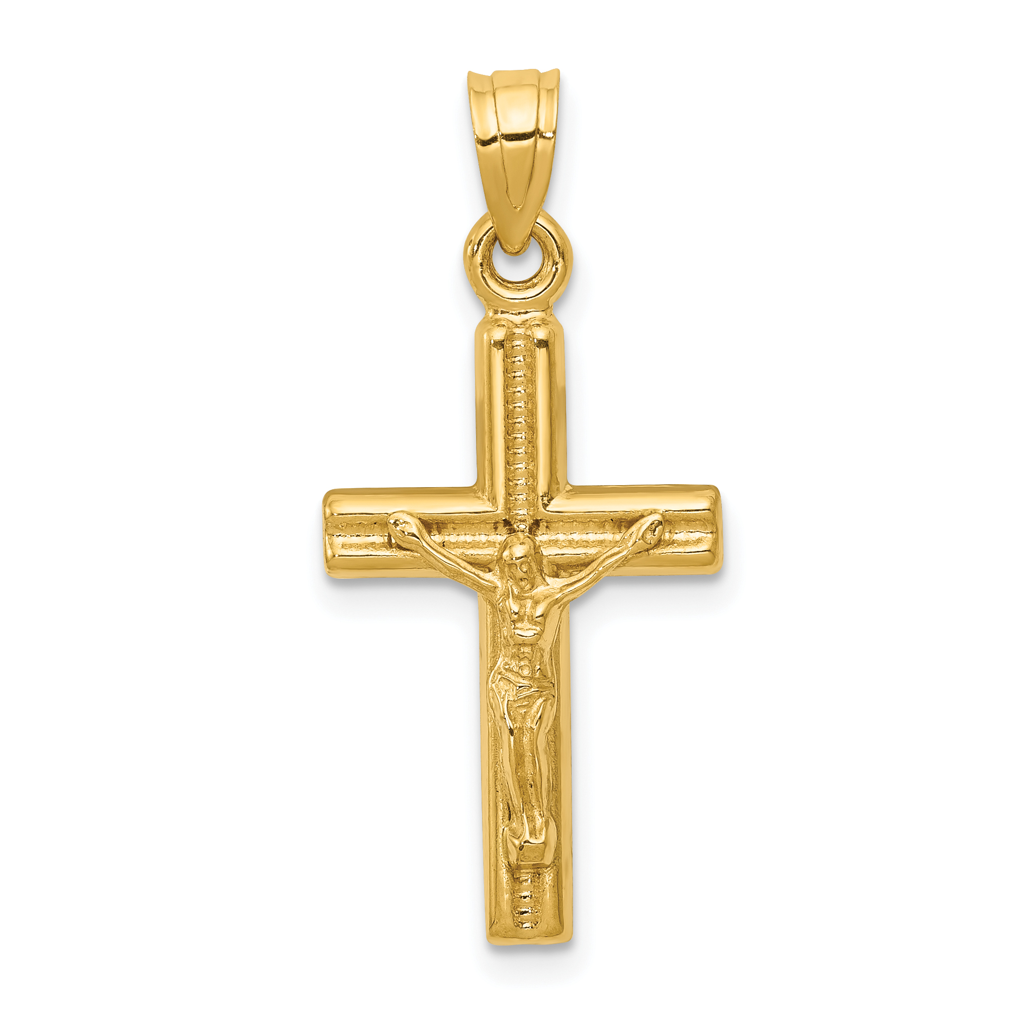 14k Hollow Crucifix Pendant (D3228)