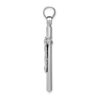 14K White Gold Crucifix Pendant view 2