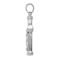 14K White Gold Hollow Crucifix Reversible to Cross Pendant view 2