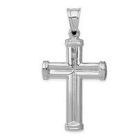14K White Gold Hollow Crucifix Reversible to Cross Pendant view 4