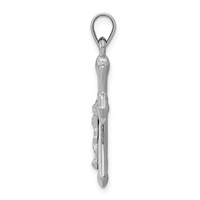 14K White Gold Crucifix Reversible to Cross Pendant view 2