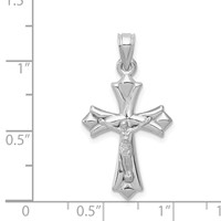 14K White Gold Crucifix Reversible to Cross Pendant view 3