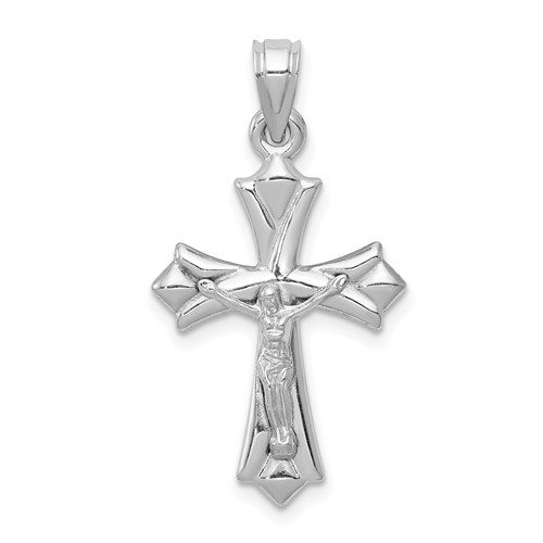 14K White Gold Crucifix Reversible to Cross Pendant