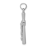 14K White Gold Hollow Crucifix Reversible to X-Center Cross Pendant view 2