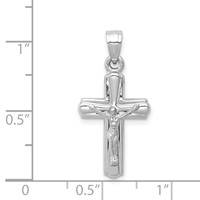14K White Gold Crucifix Reversible to Cross Pendant view 3