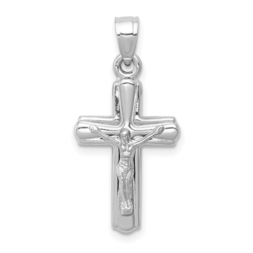 14K White Gold Crucifix Reversible to Cross Pendant