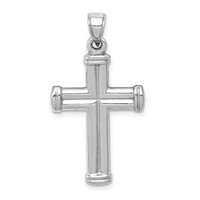 14K White Gold Hollow Crucifix Reversible to Cross Pendant view 4