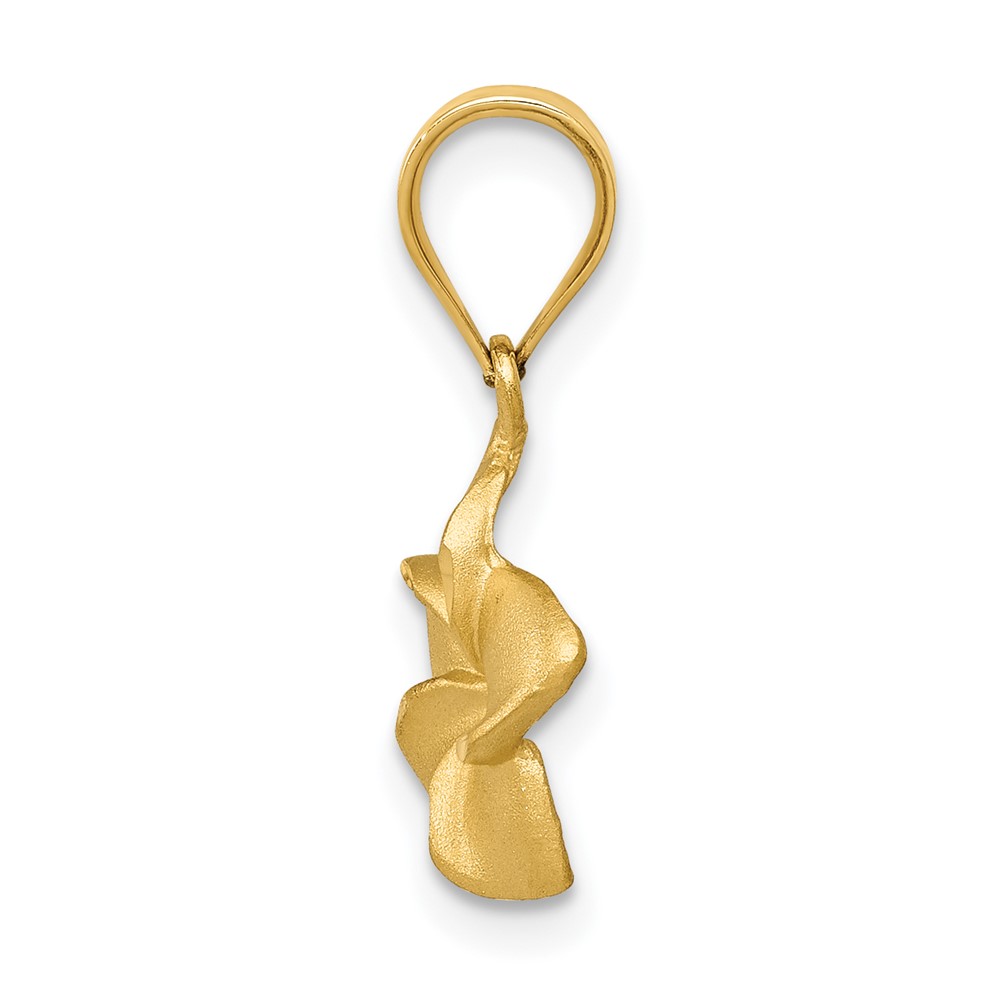 14k Plumeria Floral Charm Pendant (D330)