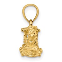 14K Yellow Gold 3-D Locomotive Charm view 2