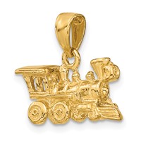 14K Yellow Gold 3-D Locomotive Charm view 5