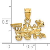 14K Yellow Gold 3-D Locomotive Charm view 3