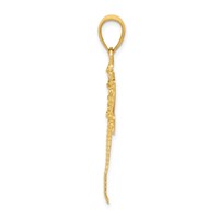 14K Yellow Gold Diamond-cut Dragonfly Pendant view 2