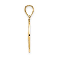 14K Yellow Gold Fancy Filigree and Diamond Cut Charm view 2