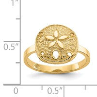 14K Polished Sand Dollar Ring view 3