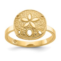 14K Polished Sand Dollar Ring view 1