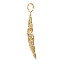 14K and White Rhodium Diamond-cut Fancy Swirl Pendant view 2