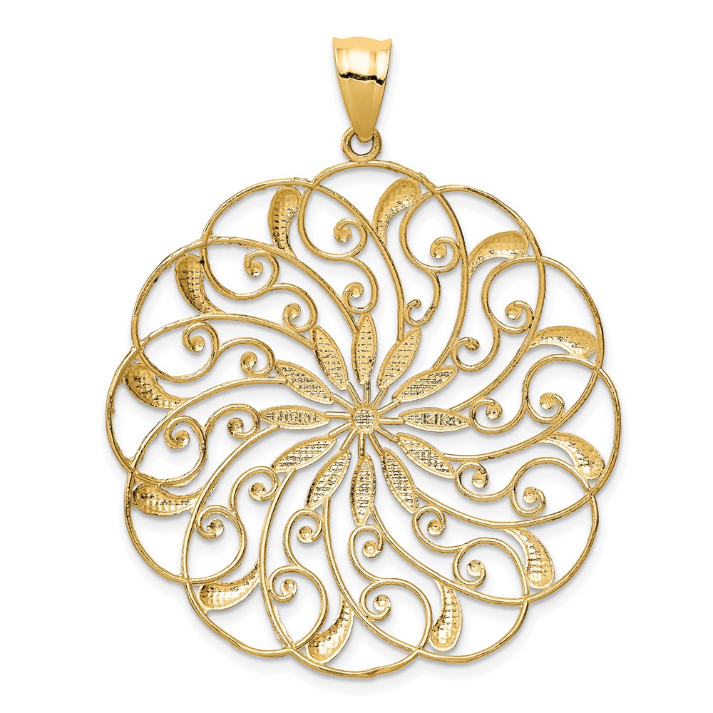14k and White Rhodium Meridian Swirl Pendant (D3350)