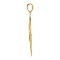14K Yellow Gold Wavy Floral Circle Pendant view 2