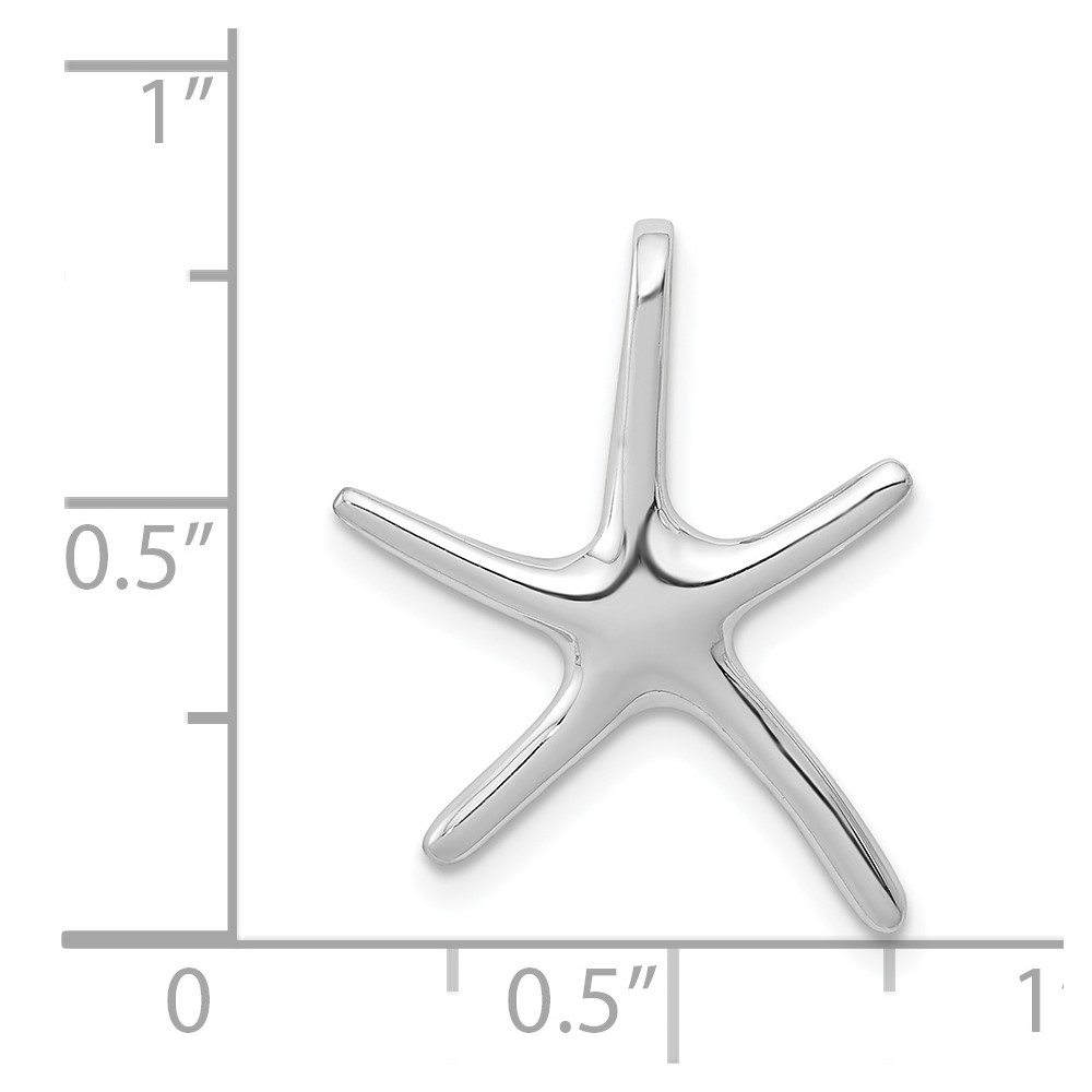 14k White Gold Starfish Chain Slide (D3362W)