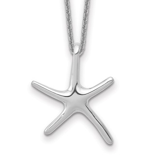 14k White Gold Starfish Necklace