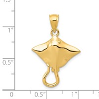 14K Stingray Pendant view 3