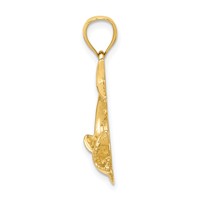 14K Yellow Gold Shark Pendant view 2