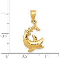 14K Yellow Gold Shark Pendant view 3