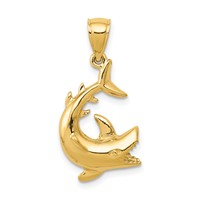 14K Yellow Gold Shark Pendant view 1