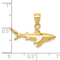 14K Yellow Gold Shark Pendant view 3