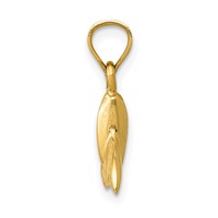 14K Yellow Gold 3-D Whale Tail Pendant view 2