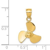 14K Yellow Gold Propeller Pendant view 3