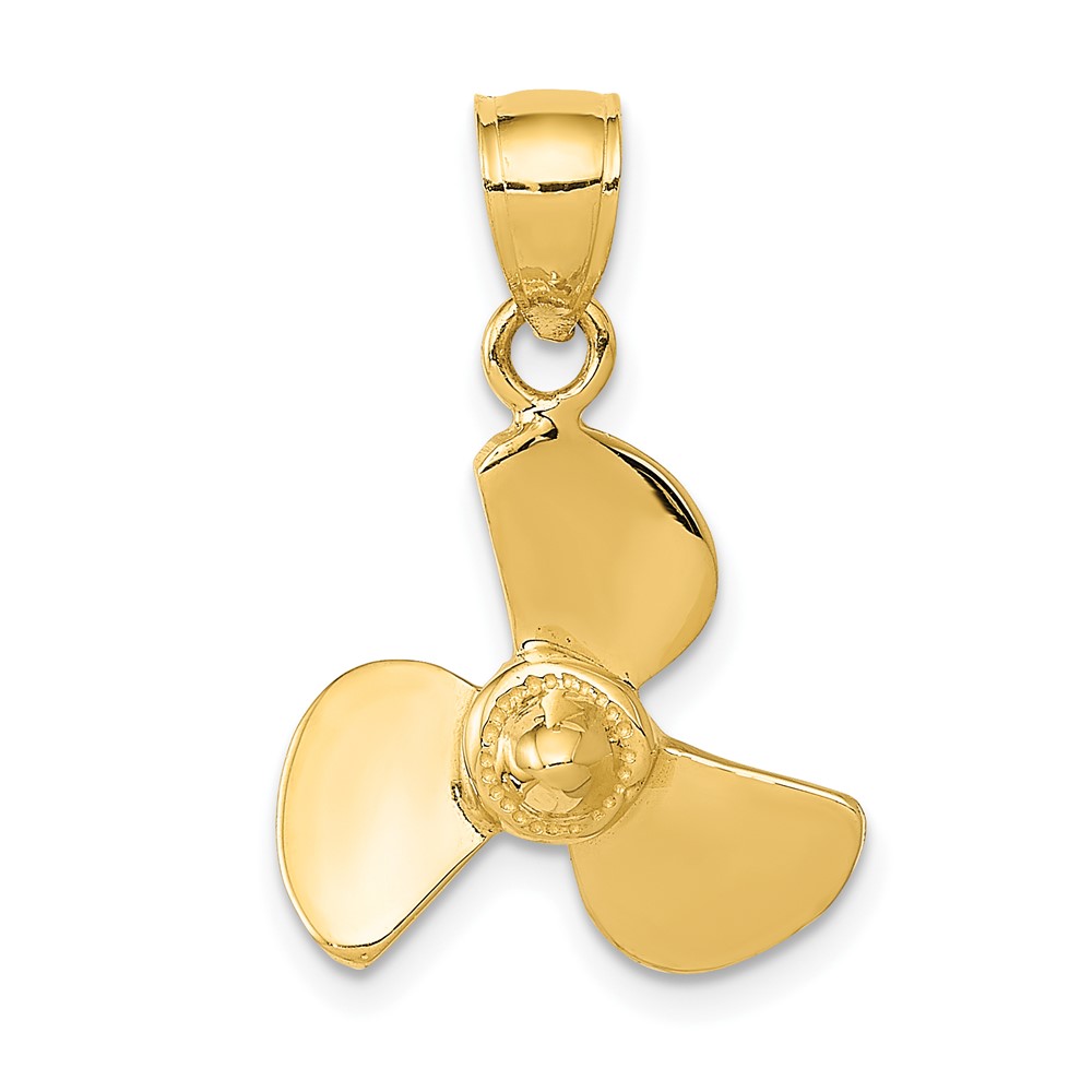 14K Yellow Gold Propeller Pendant