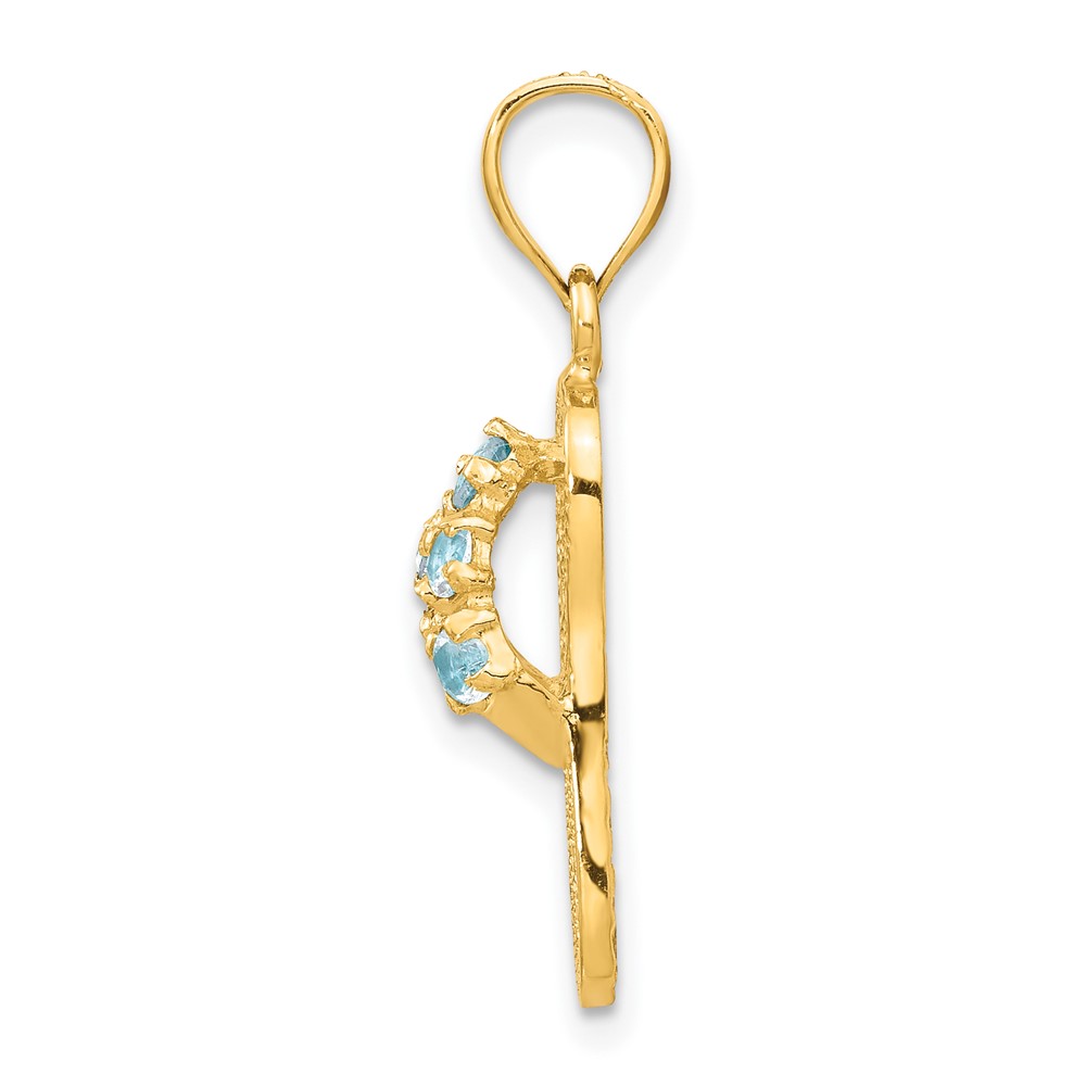 14k  3D March/CZ Birthstone Flip Flop Pendant (D3423)