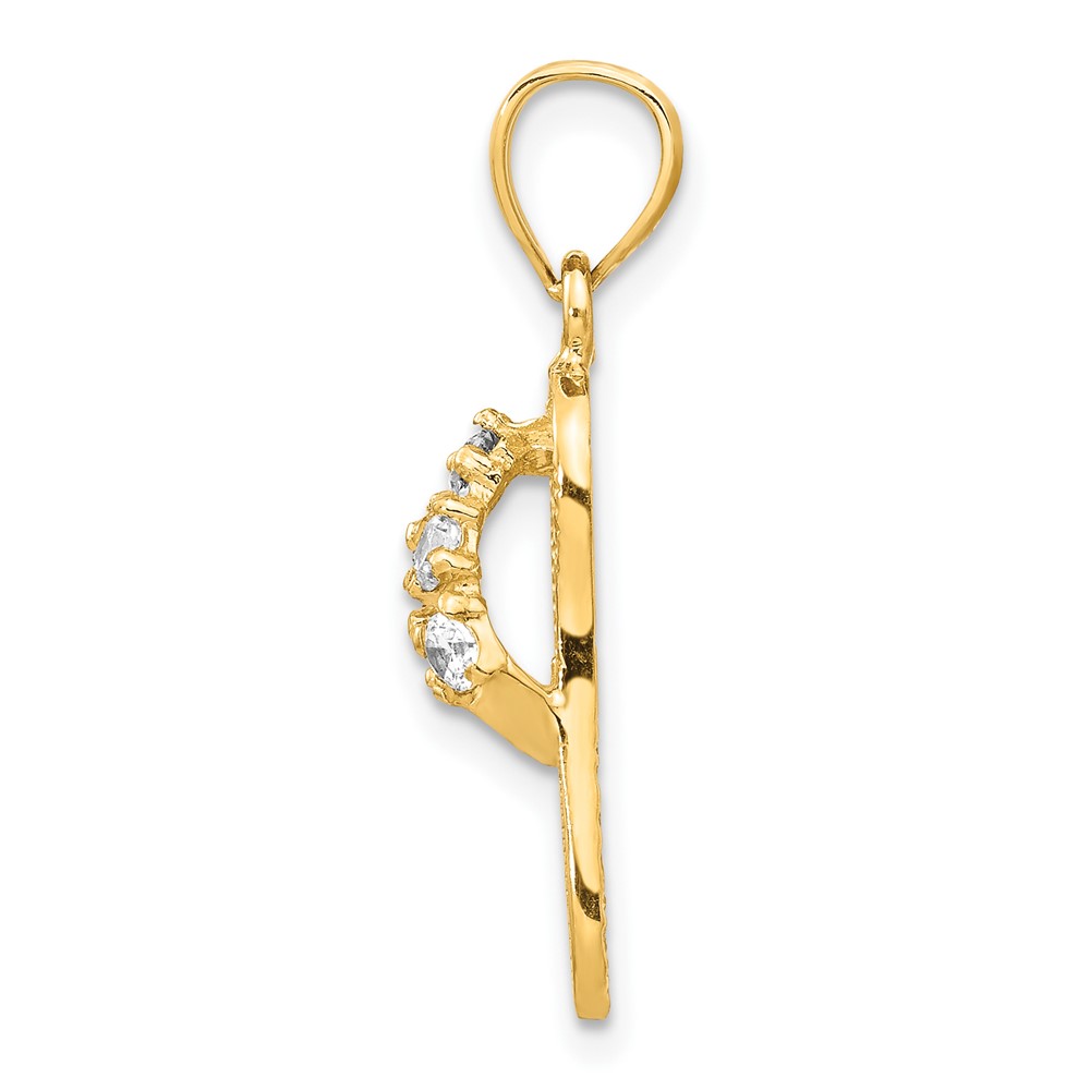14k  3D April/CZ Birthstone Flip Flop Pendant (D3424)