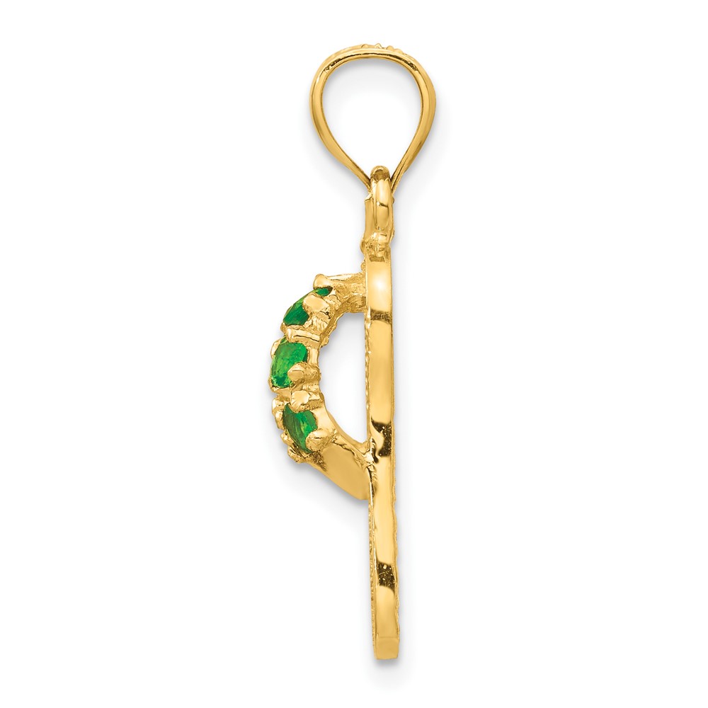 14k  3D May/CZ Birthstone Flip Flop Pendant (D3425)