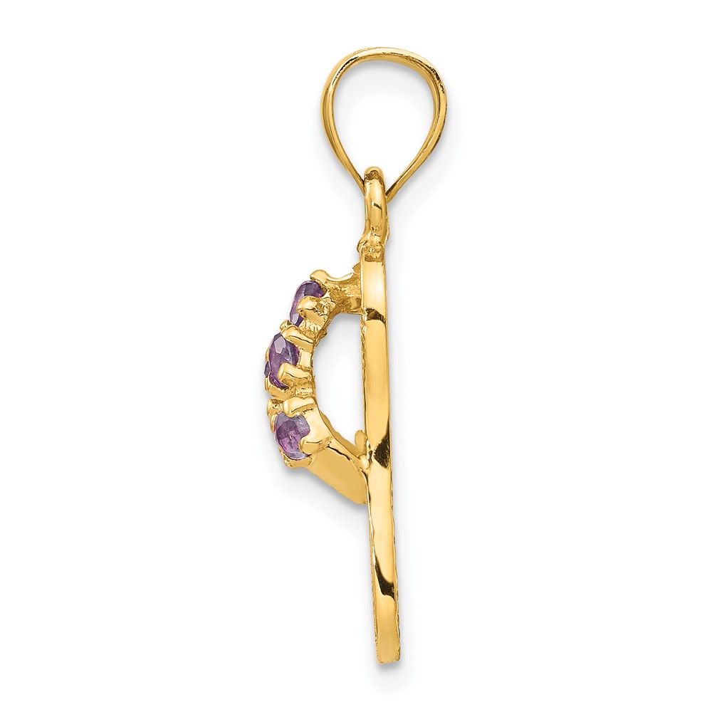 14k  3D June/CZ Birthstone Flip Flop Pendant (D3426)