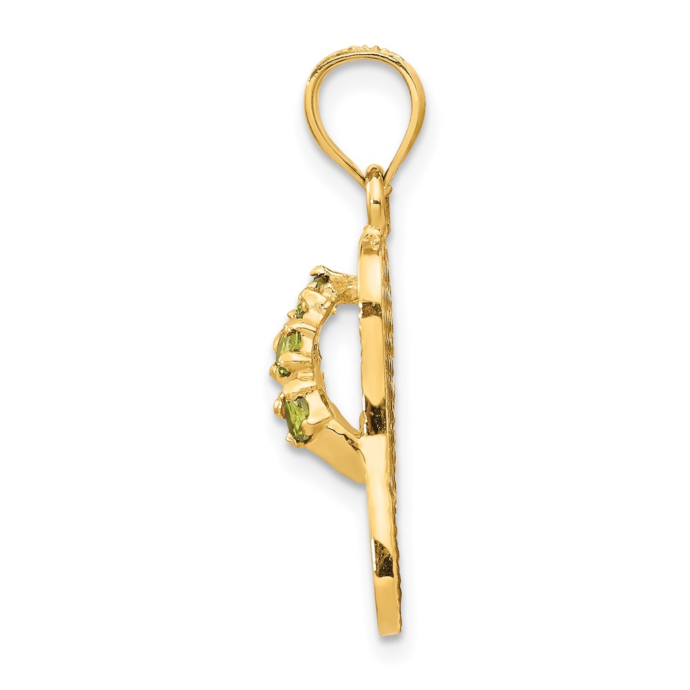 14k  3D August/CZ Birthstone Flip Flop Pendant (D3428)