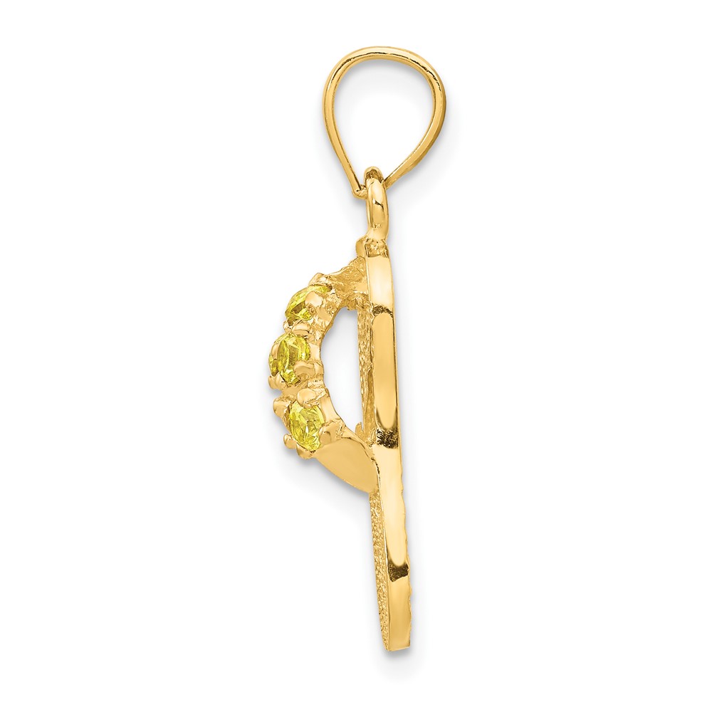 14k  3D November/CZ Birthstone Flip Flop Pendant (D3431)