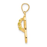 14K Yellow Gold 3-D November Yellow CZ Birthstone Flip Flop Pendant view 2