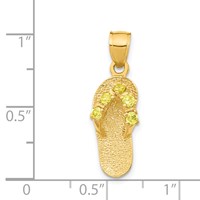 14K Yellow Gold 3-D November Yellow CZ Birthstone Flip Flop Pendant view 3