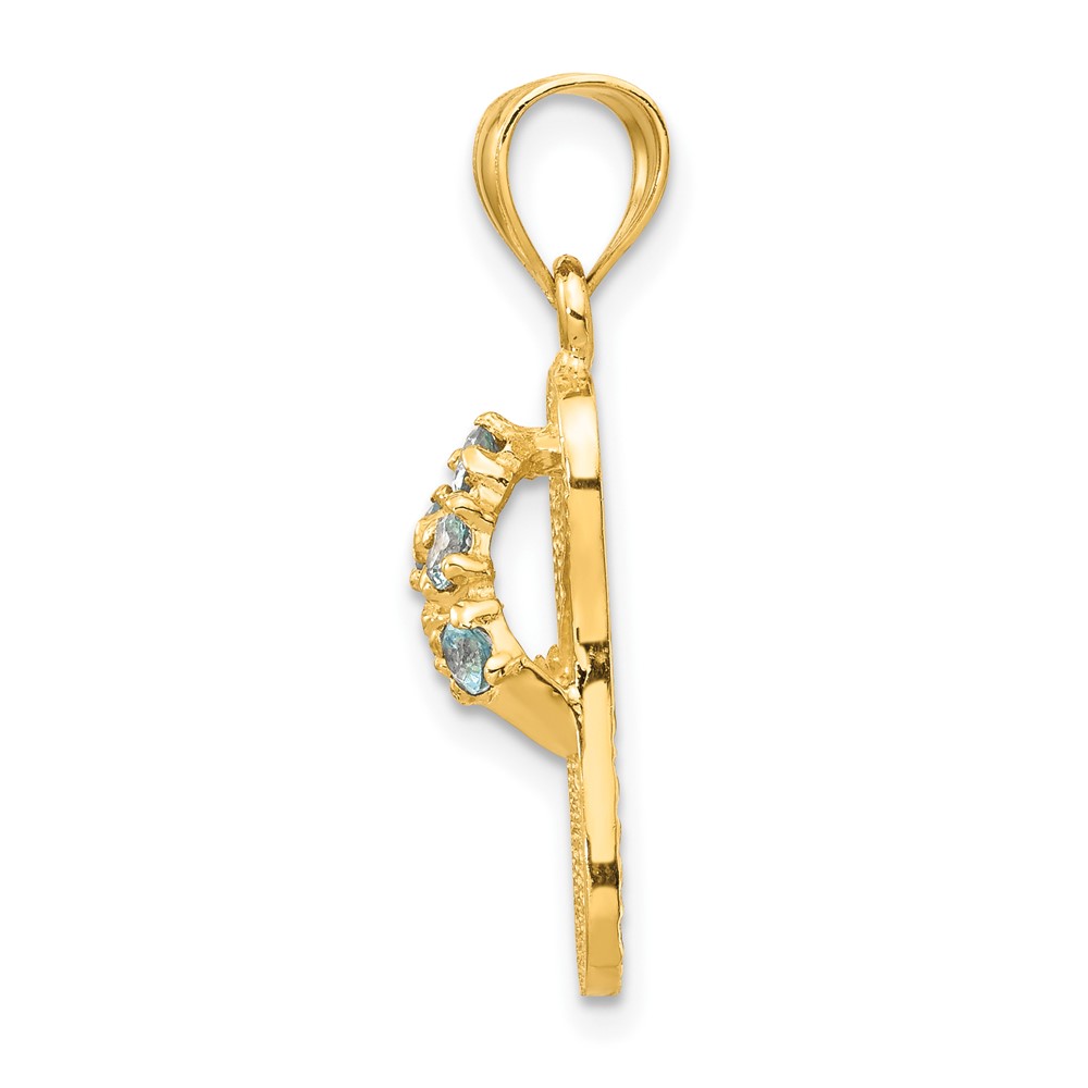14k  3D December/CZ Birthstone Flip Flop Pendant (D3432)