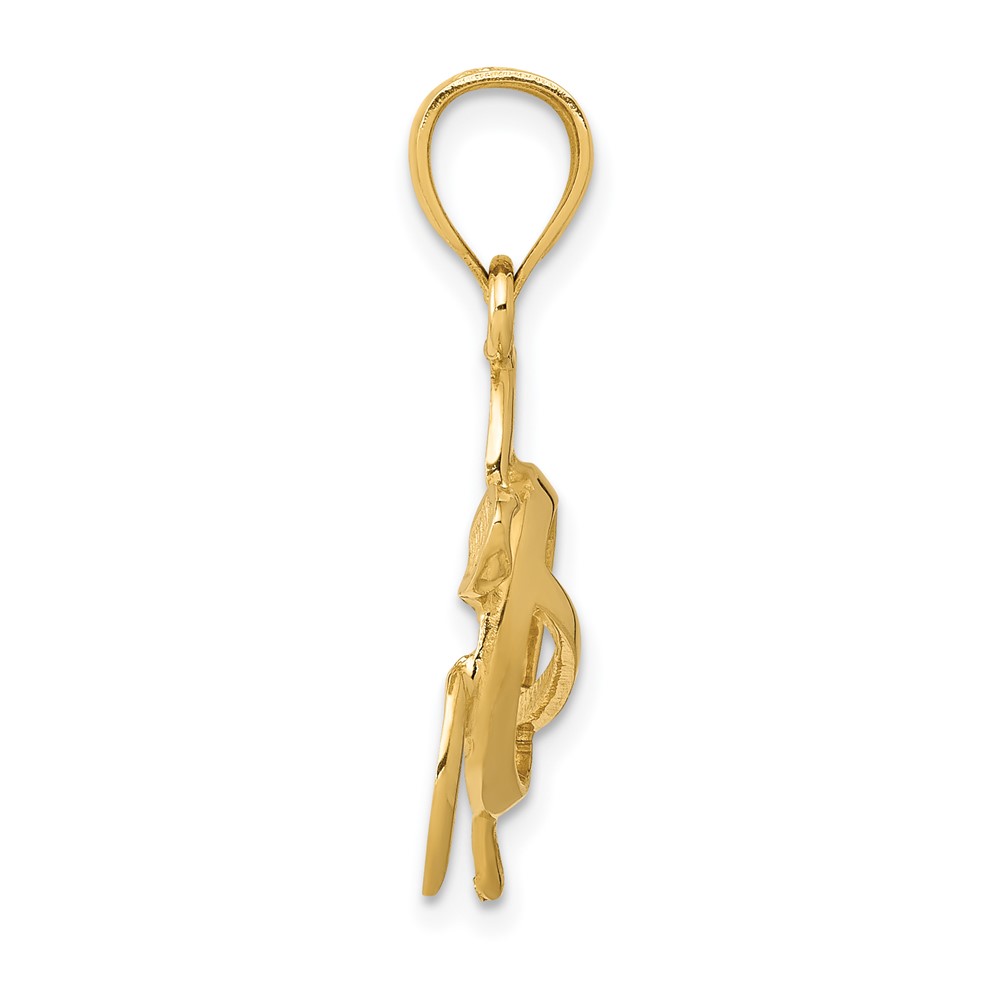14k Open Turtle Pendant (D3435)