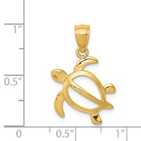 14K Medium Open Turtle Pendant view 3