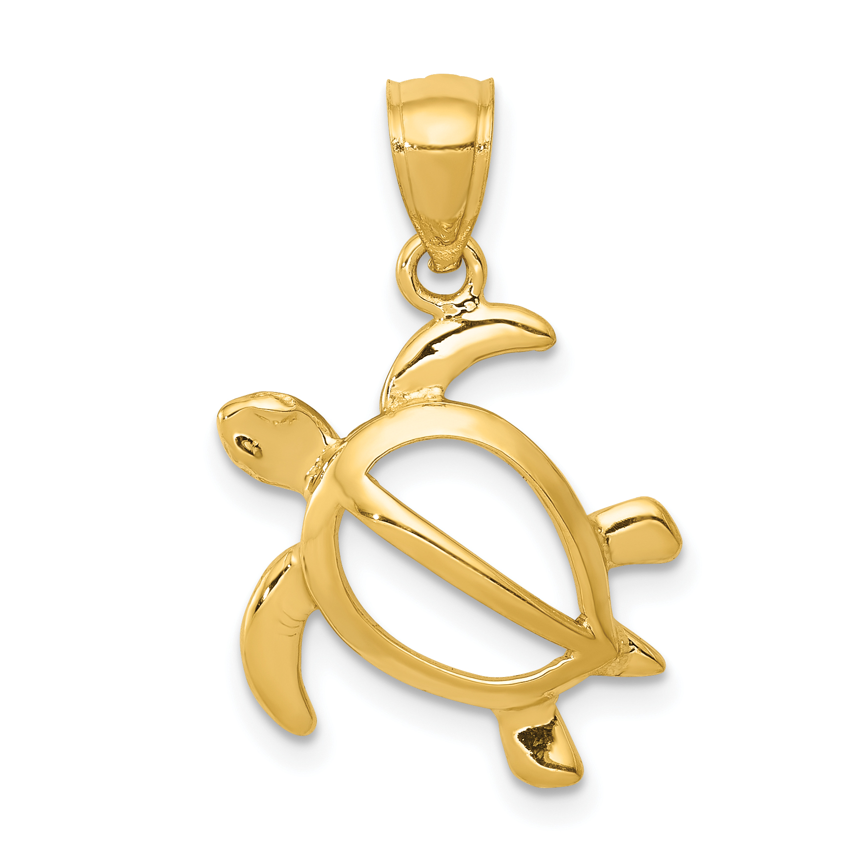 14k Open Turtle Pendant (D3435)