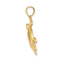14K Yellow Gold Large Open Turtle Pendant view 2