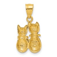 14K Big and Little Cats Pendant view 3