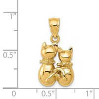14K Big and Little Cats Pendant view 4