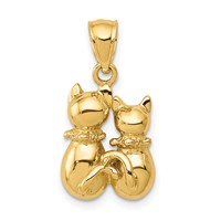 14K Big and Little Cats Pendant view 1